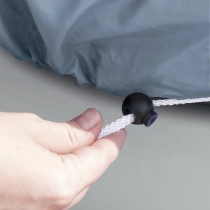 Detailaufnahme: Summer Waves Poolabdeckung mit Kordelzug für Active Frame Oval Pools.