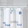 Weiße Wenko Duschvorhangstange aus Aluminium, ausziehbar von 110 bis 245 cm.