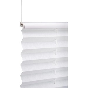 Weißes Plissee, 130x75 cm, für Sicht- und Sonnenschutz, einfache Montage.