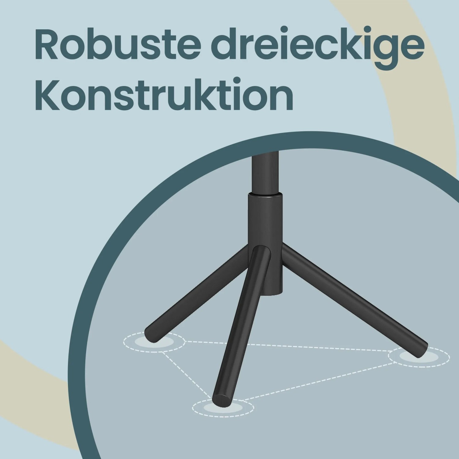 Detailaufnahme des dreibeinigen, schwarzen Massivholz-Garderobenständers von Songmics.