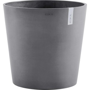 Grauer Ecopots Pflanztopf Amsterdam, Ø 60 cm, ideal für Innen- und Außenbereich.