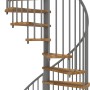 Minka Spindeltreppe Spiral Smart, Eiche Grau, Ø160cm, für Geschosshöhe bis 305,5cm.