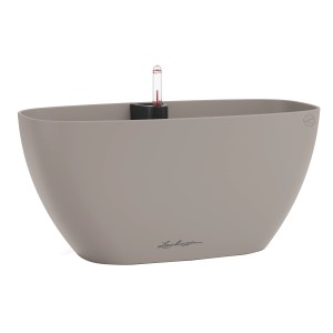 Lechuza Pflanzschale NAVIO Color 20 in Sand Brown, ideal für Fensterbank oder Tisch.