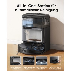 Eufy Omni C20 Saug- und Wischroboter mit All-in-One Station zum automatischen Entleeren, Waschen und Trocknen.