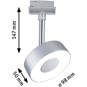 Paulmann Urail LED Spot Circle, 5W, Chrom matt. Schienensystem-Spot mit neutralweißem Licht.