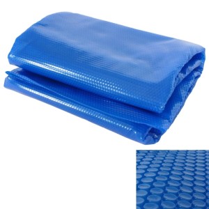Blaue MCW Pool-Abdeckung, rechteckig, 6x4 m, 200 µm Stärke.