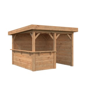 Braun tauchgrundierter Palmako Pavillon Lenna Set 303 aus Holz, 300x300 cm.
