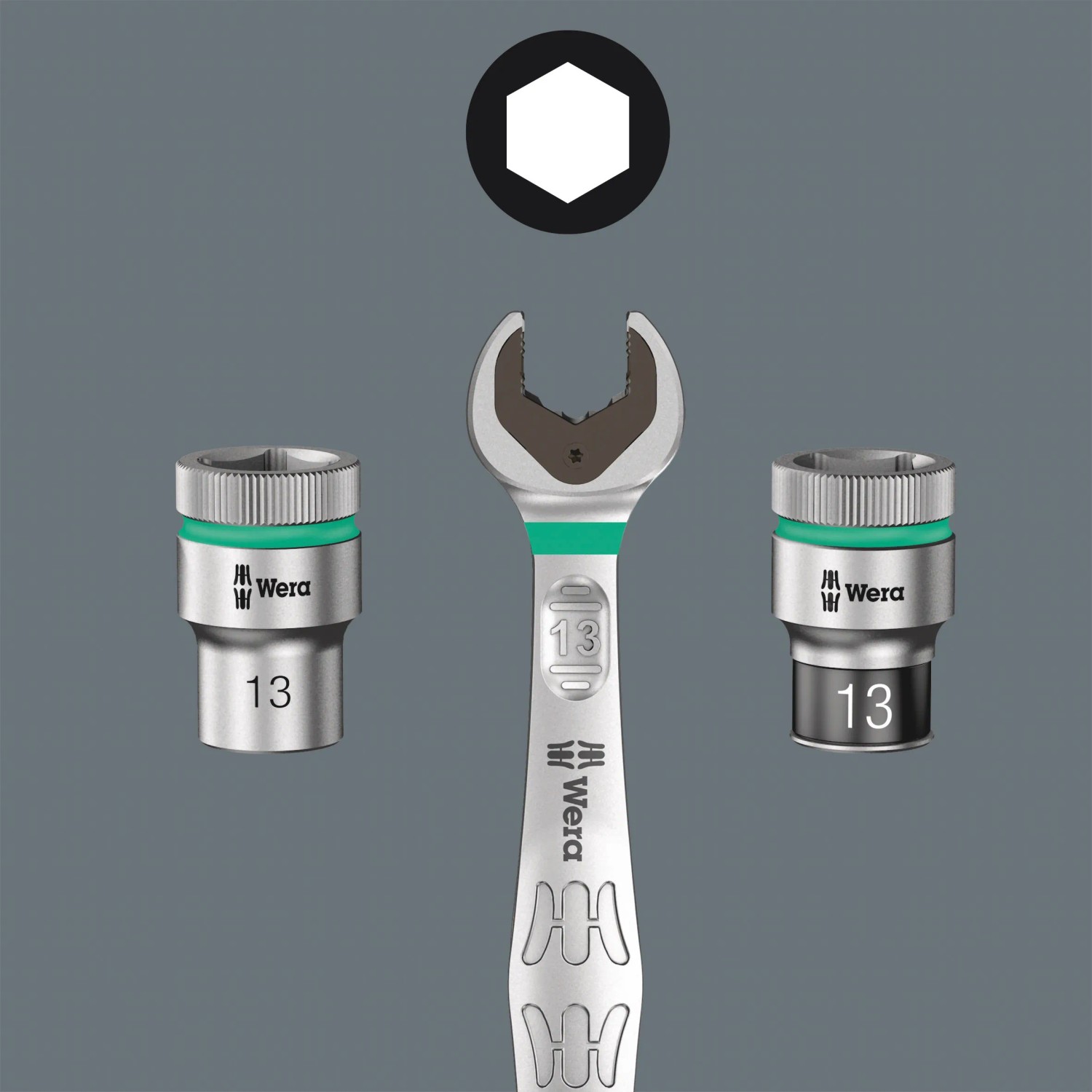 Wera Joker Ringmaulschlüssel, 19 mm, mit Maulgeometrie für enge Bauräume.