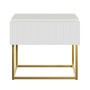 Selsey Nachttisch Veldio Rillenfront Goldfarbenes Gestell Weiß 50 cm_7