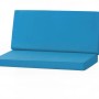 Blaues Gartenkissen-Set für 2-Sitzer Polyrattan-Gartensofa, 130x50 cm.
