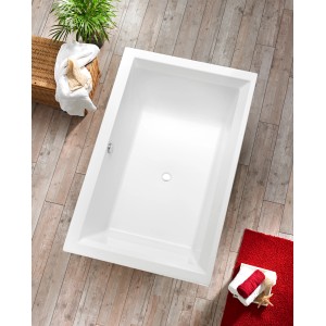 Rechteckige, weiße Ottofond Badewanne Space, 190x120 cm, aus Sanitäracryl.