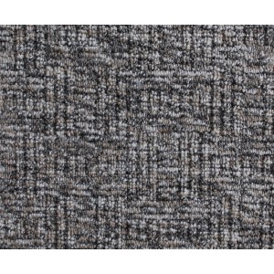 Grauer Teppichboden Patras als Meterware, 400 cm breit, mit melierter Textur.