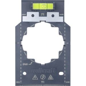 wolfcraft Markier- und Ausrichtschablone für Elektroinstallationsdosen und Einsätze.