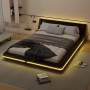 okwish Bodenbett 140x200cm mit LED Beleuchtung Schlafzimmer Schwarz ohne Matratze_4