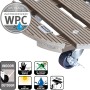 Wagner WPC Pflanzenroller Ø 29cm in Taupe mit Rollen und Feststellbremse für den Innen- und Außenbereich.