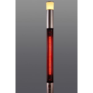 Terrassenheizstrahler Clima 801 LS: Turmversion aus Edelstahl mit LED-Licht und Halogen-Heizelement.