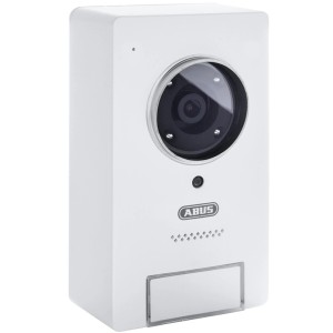 Weiße Abus Video-Türsprechanlage Smart Security World Wlan für den Außenbereich.