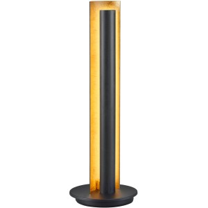 Moderne Trio LED-Tischleuchte Texel in Schwarz-Gold. Design-Tischlampe aus Metall, 47,5 cm hoch.