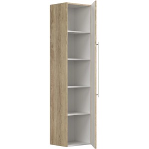 Posseik Bad-Hochschrank Homeline, Eiche hell, 35 cm breit, mit offenen Regalfächern.