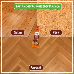 Poliboy Parkett Renovierer für Dielen, Kork und Parkettböden für neuen Glanz und Schutz.