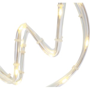 Detailaufnahme: Transparentes, stehendes Rentier mit warmweißen LEDs, 75 cm hoch, weihnachtliche Außendekoration.