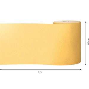 Bosch Expert Schleifband C470, 115mm x 5m, K120: Gelbes Schleifmittel auf Rolle.