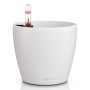 Weißes Lechuza Classico Color Pflanzgefäß, 13 cm Durchmesser, mit Wasserstandsanzeiger.