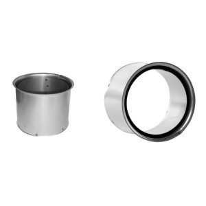 Bertrams Wandfutter doppelt Ø 150 mm Blank Stahlgrau für 2 mm Ofenrohre & Bögen