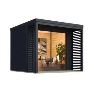 Karibu Gartenhaus Flavio B Grau-Anthrazit