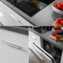 Respekta Küchenzeile Elisabeth RS370WWH 370 cm Weiß mit Glaskeramikkochfeld, Geschirrspüler und Einbaukühlschrank.