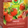 Compo Tomaten Langzeit-Dünger 2kg Packung mit Tomaten, Paprika und Erbsen.