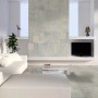 Wohnraum mit Classen Ceramin Fliese Neo Vario Marino in Steinoptik als Boden und Wand.
