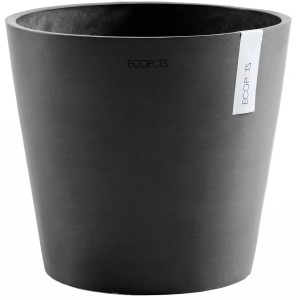 Ecopots Pflanztopf Amsterdam, dunkelgrau, Ø 40 cm, ideal für Innen- und Außenbereich.