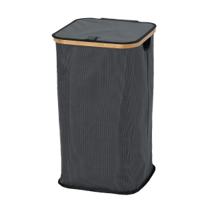 Domopak Living Wäschebox 1 Fach Bambusrahmen 50 l Anthrazit