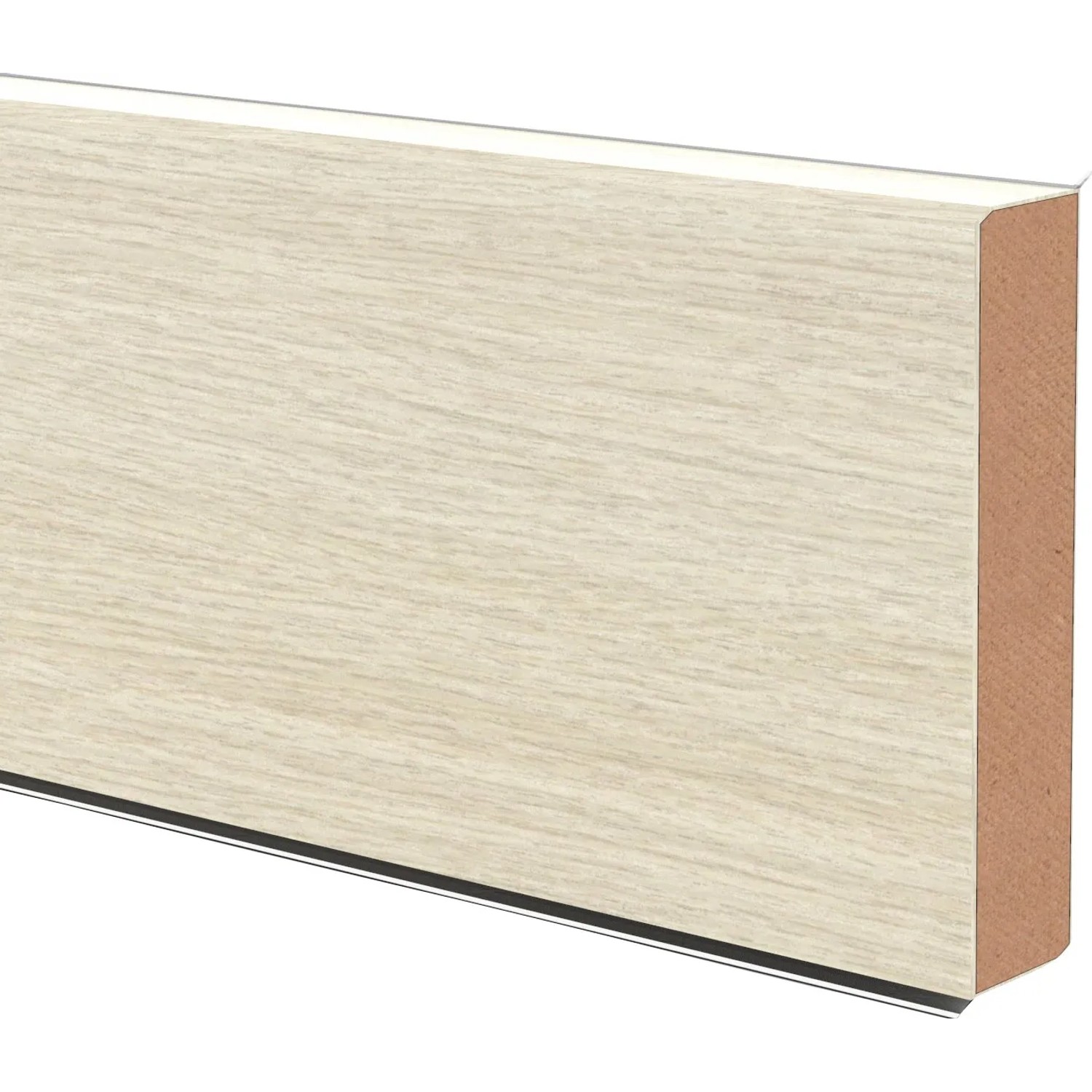 Sockelleiste Cubu 60 Touch & Style Spa Pearly Gat, folierte Fußleiste in Holzoptik.