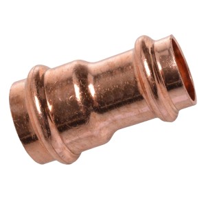 Kirchhoff CU-Reduzier-Doppelmuffe, 22 mm x 15 mm, aus Kupfer für Pressfittings.