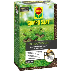 Packung Compo Saat Rasen-Nachsaat 500g: Rasensamen zur Reparatur von Lücken im Rasen.