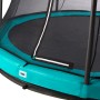 Detailaufnahme: Grünes Salta Comfort Edition Ground Trampolin ø 396 cm mit Sicherheitsnetz.