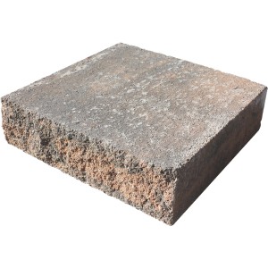Häusler Abdeckstein Terra-Rot, 25x25x7cm, für Böschung. Beton-Abdeckung für Mauersysteme.
