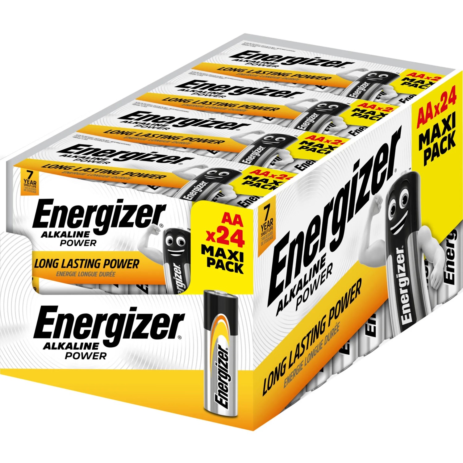 Energizer Alkaline Power AA Batterien, 24er Pack in Papierverpackung.