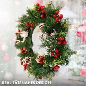 KARAT Weihnachtskranz Pinecone Dekorativer Kranz für Weihnachten Durchmesser 42 cm