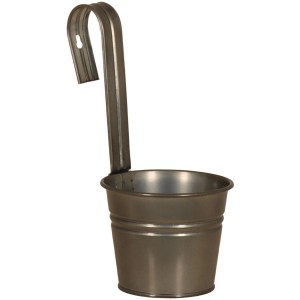 Zink-Hängeeimer Blacklook, 13,5x11x29cm, ideal für Kräuter und Blumen, zur Aufhängung im Innen- und Außenbereich.