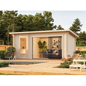 Palmako Sauna Sanna Slide Plus Naturbelassen 500 cm x 270 cm