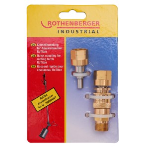 Rothenberger Industrial Schnellkupplung für Gasgeräte mit 3/8 Anschluss, Messing