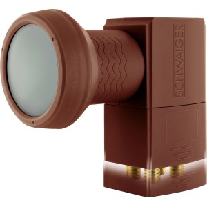 Schwaiger Quad-LNB Sun Protect Digital in Ziegelrot für Sat-Anlagen mit bis zu 4 Teilnehmern.