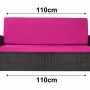 Setgarden Techno Gartenkissen für Polyrattan Möbel, 110x50x50 cm, Rose, 2-Sitzer Sofa