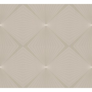 Glööckler Vliestapete Imperial Rauten Beige: Beige Tapete mit Rautenmuster und feinen Linien.