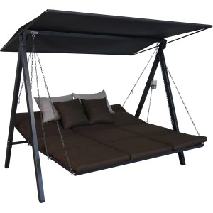 Angerer Hollywoodschaukel Lounge Smart Coffee, 3-Sitzer mit Liegefunktion und Sonnendach.
