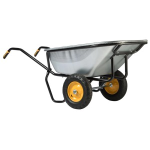Haemmerlin Zweirad-Schubkarre Expert Excellium, 230 l, verzinkte Mulde, gelbe Räder.