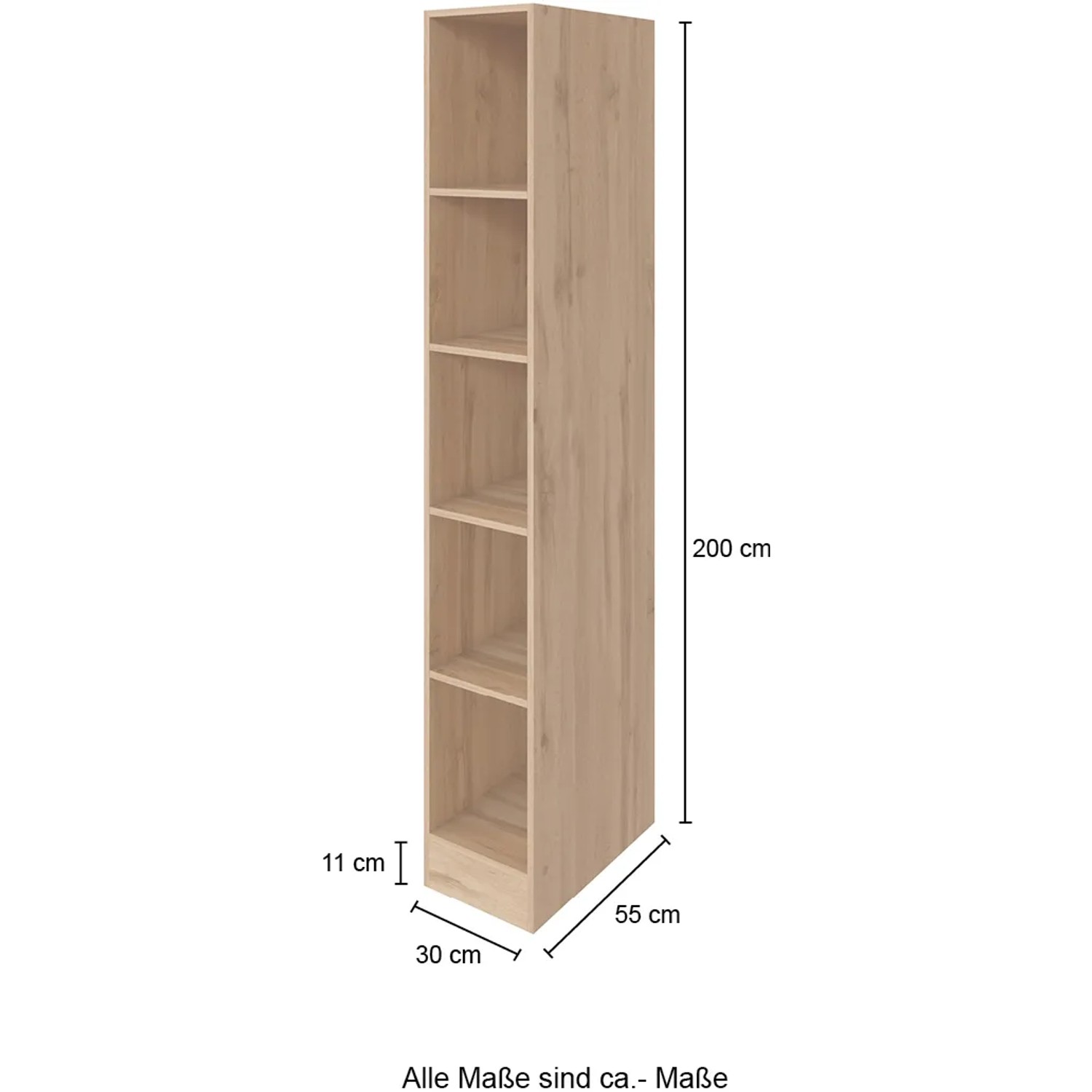 Held Möbel Küchenregal Sorrento BxHxT 30 x 200 x 60 cm 4 Einlegeböden Grafit kaufen bei OBI